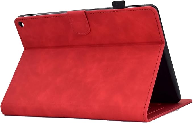 Folio Case for Amazon Kindle Fire HD 8/Fire HD 8 Plus (12th/10th Generation 2024/2022/2020) 8 with Stand/Pencil Holder [Auto Sleep/Wake] Embossed PU Leather Smart Cover Red Butterfly Flower