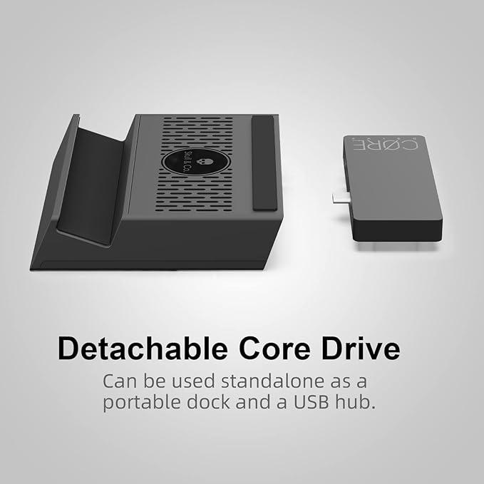Skull &amp Co. x Savage Raven SteamDock: A Compact and Portable Dock with Detachable USB Hub HDMI TV Adapter for Steam Deck ROG Ally &amp Other Devices (for Switch OLED Smartphone Laptop) - Black