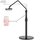 Viozon Tablet Phone Overhead Stand Height &amp 360 Degree Angle Adjustable Aluminum Desktop Stand Compatible with 3.5-11 Cellphone or Tablet Such as iPhone iPad Pro Air Mini Samsung Nexus(AP-4P