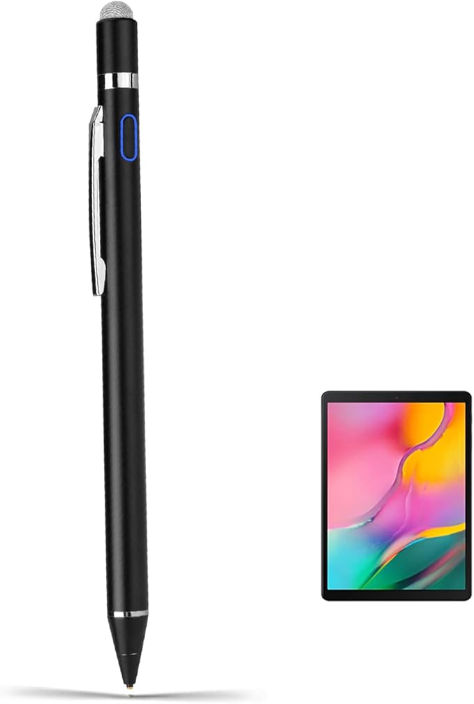 Stylus for Samsung Galaxy Tab A 10.1/10.5/8 Inch Pencil EVACH Rechargeable Digital Pencil with 1.5mm Ultra Fine Tip Stylist Pens for Samsung Galaxy Tab A 10.1/10.5/8 InchBlack