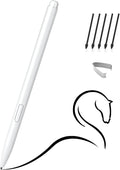 Magnetic EMR Stylus Compatible with Remarkable 2 Replacement Digital Pen with Eraser 4096 Pressure Levels Palm Rejection Tilt Support for Remarkable/Samsung/Wacom/Onyx EMR Devices-5 Tips (White)