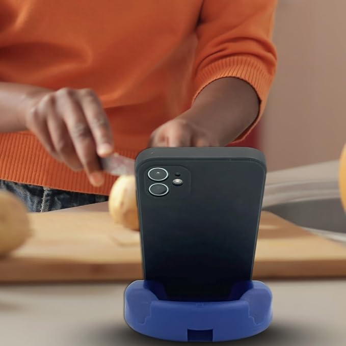 GoDonut Plus+ - Smartphone and Tablet Stand - Compatible with Lager Cases with Charging Port Access - for use at Work at Home Travel and on-the-go (Black)