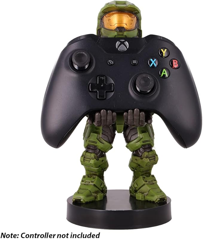 Exquisite Gaming: Halo: Master Chief - Mobile Phone &amp Gaming Controller Holder Device Stand Cable Guys Xbox Licensed Figure Green
