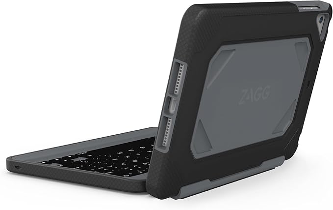 ZAGG Rugged Book - Durable Case and Bluetooth Keyboard for Apple iPad Mini 5 (7.9) - Charcoal