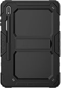SaharaCase - Defense Series Case Cover for Samsung Galaxy Tab S8 (2022) [Shockproof Bumper] Rugged Full Screen Protection Integrated Kickstand Antislip Cover - Black