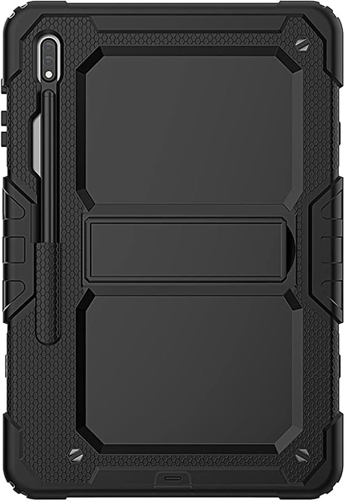 SaharaCase - Defense Series Case Cover for Samsung Galaxy Tab S8 (2022) [Shockproof Bumper] Rugged Full Screen Protection Integrated Kickstand Antislip Cover - Black
