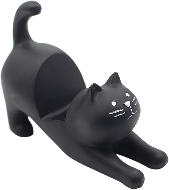 Stretching Black Cat
