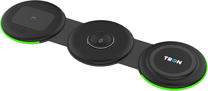 Tron 3 in 1 Foldable Magnetic Wireless Charger - Travel Charging Pad Dock for Apple Watch iPhone 16 15 14 13 12 Pro Max Plus &amp Airpod