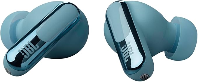 JBL Live Beam 3 - True Wireless Noise-Cancelling Stick-Closed Earbuds 48Hrs Total Playback Wireless Charging 6 Mics for Perfect Calls Multi-Point Connection IP55 Waterproof and dustproof (Blue)