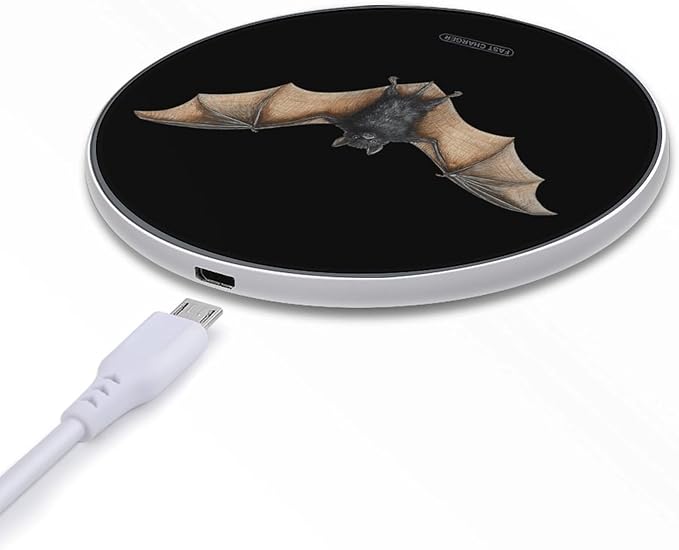 Bat with Wings Fast Portable Charger 10W Funny Graphic Phone Charging Pad with USB Cable