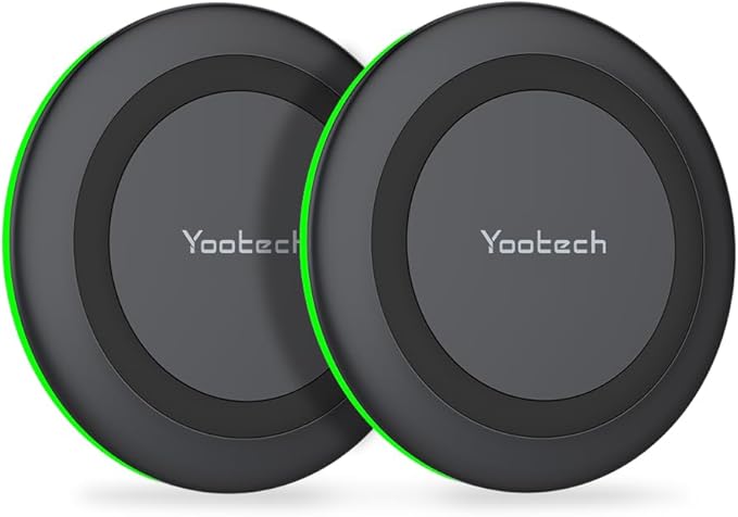 Yootech [2 Pack] Wireless Charger10W Max Wireless Charging Pad Compatible with iPhone 17/17 Pro/17 Pro Max/Air/16/15/14/13/SE 2022/12/11Samsung Galaxy S25/S24for AirPods Pro 3(No AC Adapter)