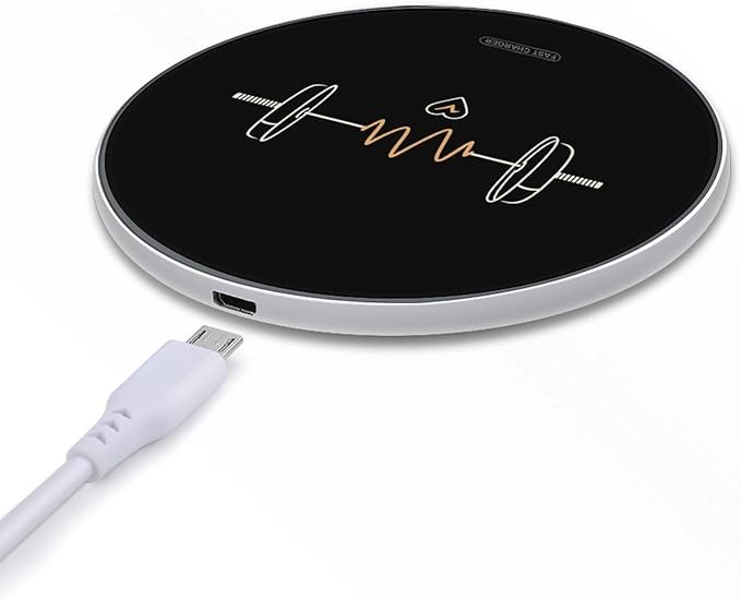 Heartbeat Weightlifting Wireless Charger Anti-Slip Wireless Charging Pad Slim Charger Mat for Men Women