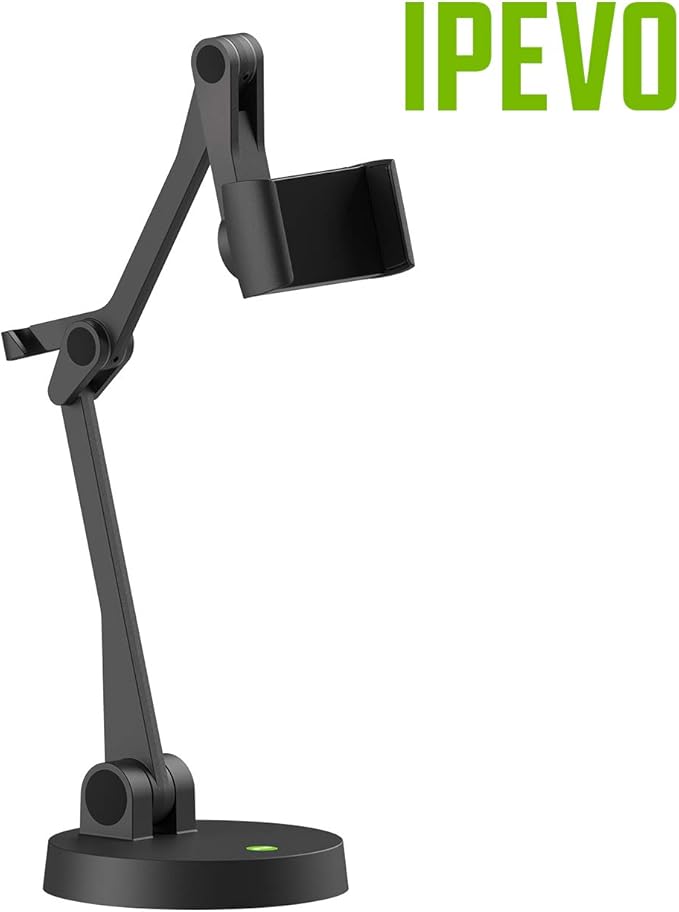 IPEVO Uplift Multi-Angle Arm for Smartphones Multi-Jointed Phone Holder for Visual Communication and Presentations Small Footprint Smartphone Stand for Remote Work and Distance Learning.