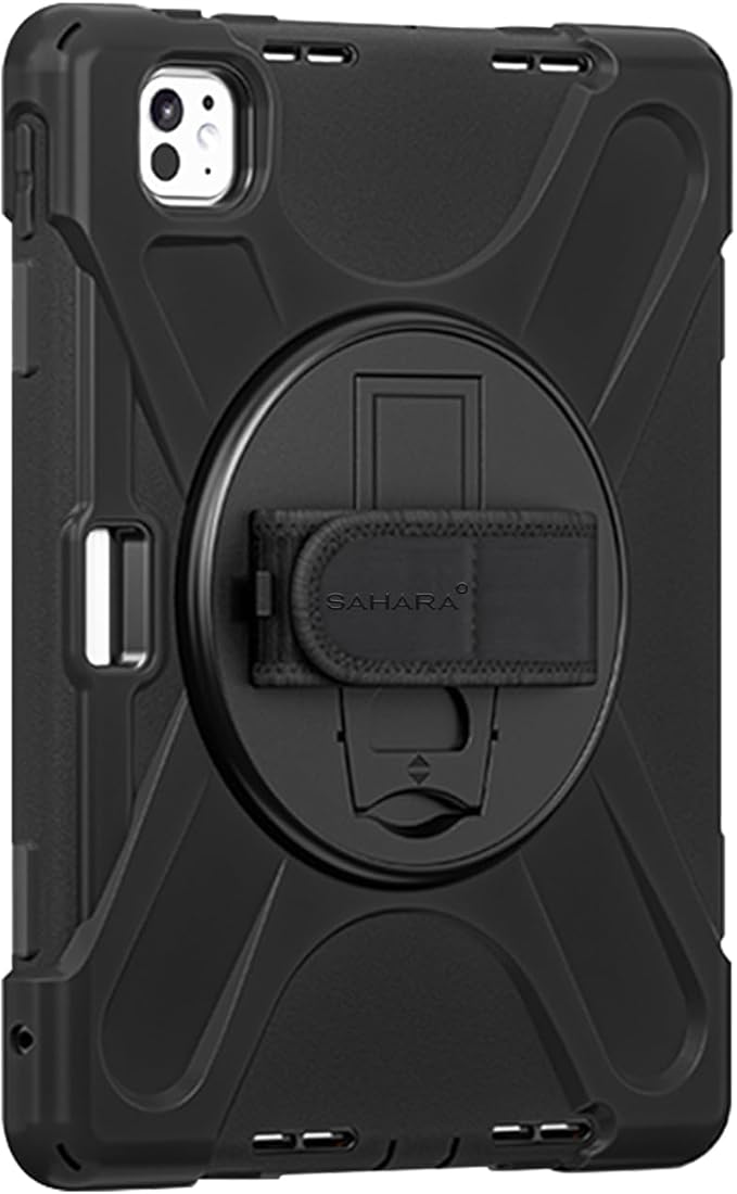 Sahara for iPad Pro 11-inch (M5 2025 / M4 2024) Case - Heavy-Duty Protective Cover with Screen Protector Kickstand Rotating Hand Strap &amp Shoulder Strap Raider-X Series