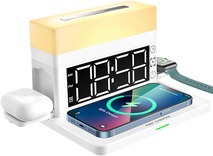 Multifunctional Alarm Clock White