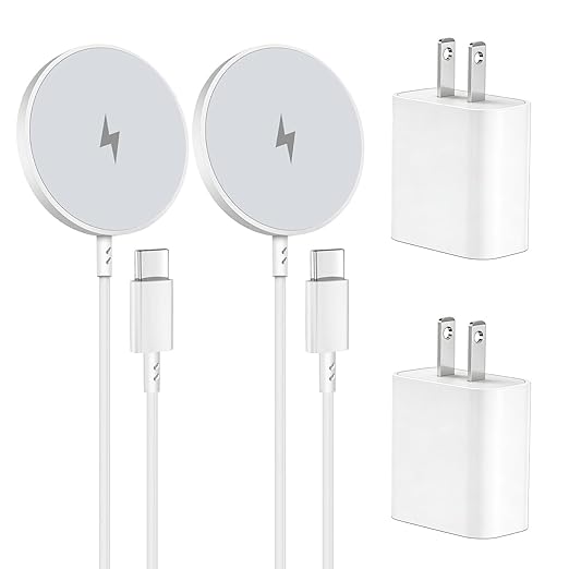Wireless Magnetic Charger2Pack Fast Apple Mag-Safe Charger iPhone Magnet Charging Pad Flat Mag Safe Charging for iPhone 17Pro Max/16 Pro Max/16Pro/16/15Pro Max/15 Plus/14/13/12/AirPods 3/2/Pro/Pro 2