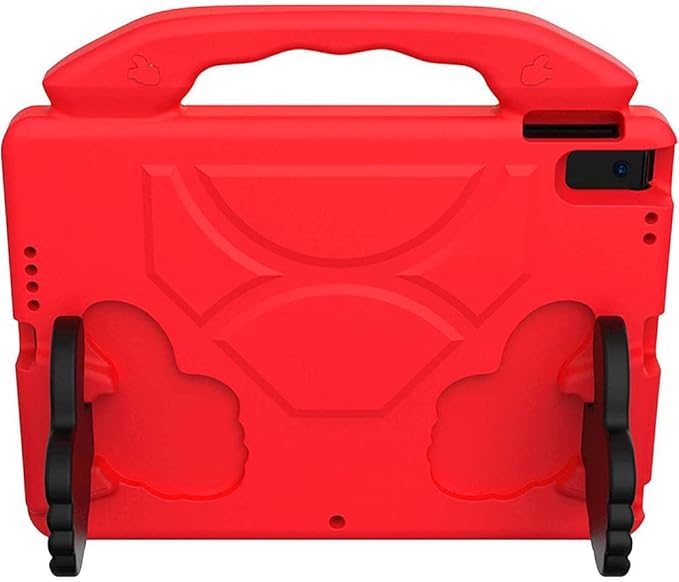 SaharaCase Thumbs Up KidProof Case for Apple iPad 10.2 (9th Generation 2021) [Shockproof Bumper] Rugged Child Protection Antislip Kickstand (Red)
