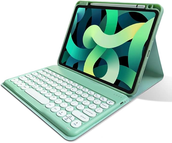 Keyboard Case Compatible with iPad mini A17 Pro/iPad mini 6th Generation Keyboard Case Round Button Detachable BT Color Keyboard Cover(Mint Green)