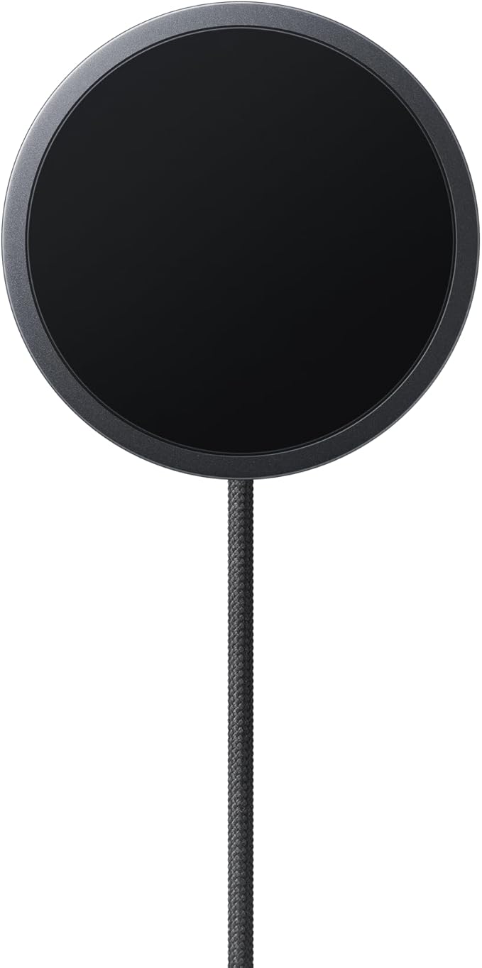 Samsung Galaxy Magnet Wireless Charger Cordless Super Fast Charging Powerful Design Built-in Magnets No-Slip Surface Dark Gray