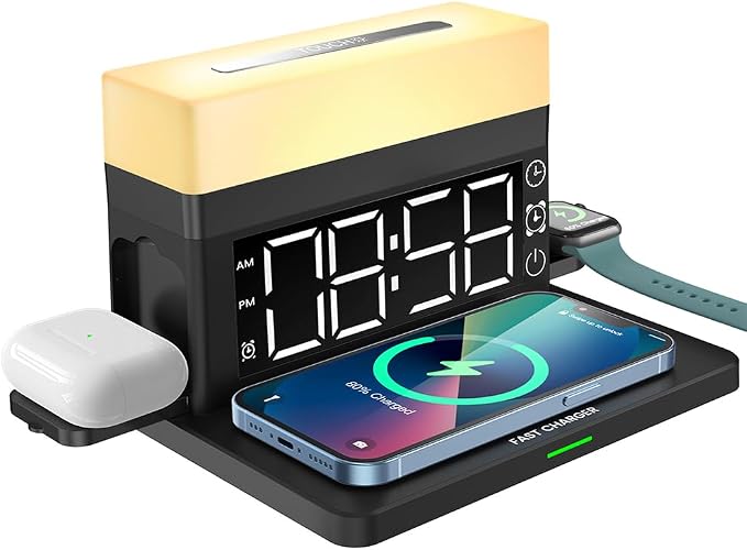 Multifunctional Alarm Clock Black