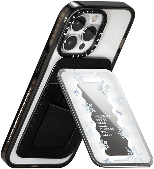 CASETiFY Snappy Card Holder Stand Compatible with Magsafe - First Snow - Silver Mirror