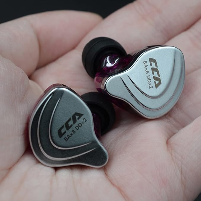 CCA C10 in Ear Monitor Headphone 10 Hybrid Drivers Wired Earbud 4BA 1DD HiFi IEM Earphones Stereo Noise Isolating Earphone with Detachable Cable for Musicians Singers Studio Audiophiles Dj PC
