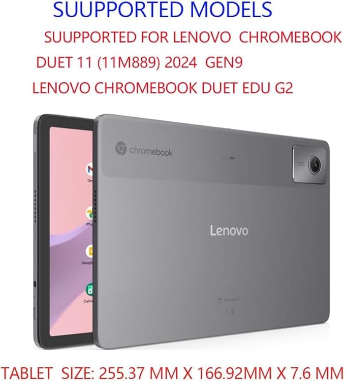Case Compatible with Fro Lenovo Chromebook Duet Gen 9 2024 10.95 inch Tablet Duet EDU G2 Protective case Duet 11 (11M889) can be Used with Keyboard and Pen Slot Design