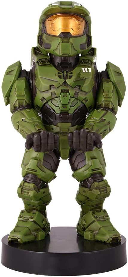 Exquisite Gaming: Halo: Master Chief - Mobile Phone &amp Gaming Controller Holder Device Stand Cable Guys Xbox Licensed Figure Green