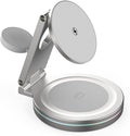 Foldable 360º Rotatable Zinc Alloy 3-in-1 Magnetic Wireless Charger3 in 1 Charging StationCharging Stand15W for iPhone 12-17for Apple Smartwatches AirPods (Adapter Included) (White)