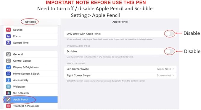 Stylus Pen Pencil Gen - Replacement for Apple iPad Pro Mini Air iOS &amp Android Tablets - Red