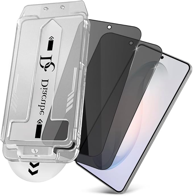 2 PACK Privacy Screen Protector for Samsung Galaxy S25/Galaxy S24 [27° Anti-Spy] 9H Hardness Shatterproof Tempered Glass [Auto Dust Removal Installation] Fingerprint ID Unlock Bubble Free Case-Frien