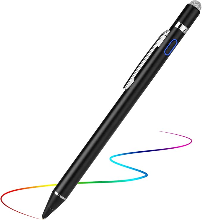 Active Stylus Digital Pen with Ultra Fine Tip Stylus for iPad iPhone Samsung Tablets Compatible with Apple PenStylus Pen for iPad Pro Black