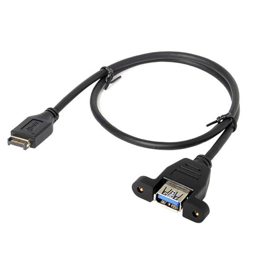 Type-E Male to Type-A Female Panel Mount