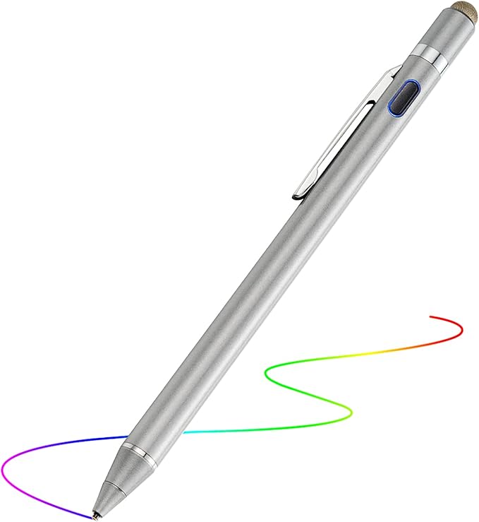 Active Stylus Digital Pen with Ultra Fine Tip Stylus for iPad iPhone Samsung Tablets Compatible with Apple PenStylus Pen for iPad Pro Grey