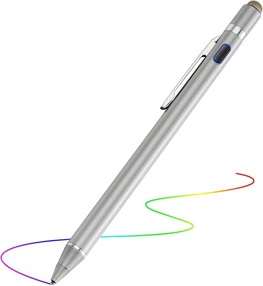 Active Stylus Digital Pen with Ultra Fine Tip Stylus for iPad iPhone Samsung Tablets Compatible with Apple PenStylus Pen for iPad Pro Grey