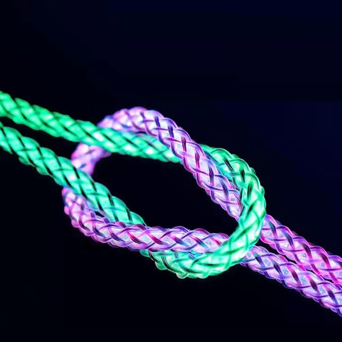 Colorful RGB Current Flowing USB A to Type C