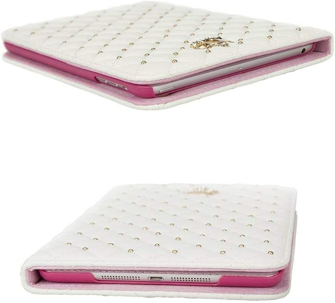 for iPad 9.7 Inch 6th/5th Generation 2018/2017 CaseiPad air 2/iPad AirCrown Bling Diamond Cute PU Leather Smart Auto Sleep/Wake Folio Stand Shockproof Cover for Apple iPad 9.7 Inch (White)