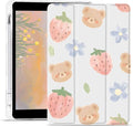 JOYLAND Cute Bear Case for iPad Pro 13 Inch M4(2024) 7th Genaration Clear TPU Smart Stand Back Cover with Pencil Holder for Girls Women Kids Auto Wake/Sleep Foldable Protective for iPad Case