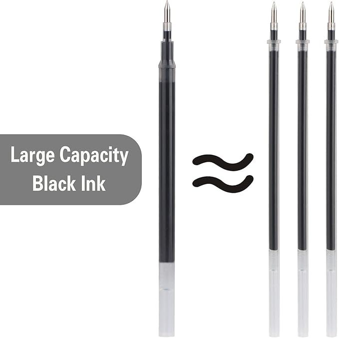 Gel Ink Rollerball Stylus Pen - 18 Pack0.5mm Fine PointLarge Capacity Black InkWriting Smoothly for OfficeBusinessGiftMetal ClipMatt Type