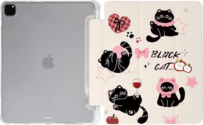 Cute black cats pink plaid bows