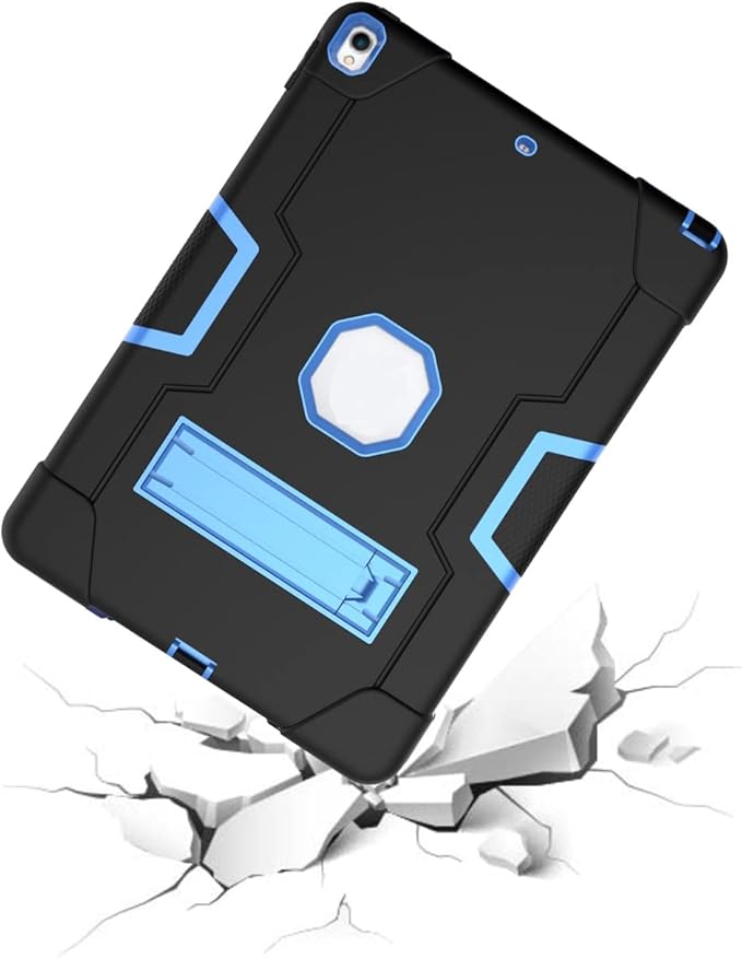 Jaorty Case for iPad Air 3 10.5 2019for iPad Pro 10.5 inch 2017 Case3 in 1 Hybrid [Soft&ampHard] Heavy Duty Rugged Stand Shockproof Anti-Slip Anti-Scratch Full-Body Protective CaseBlack/Blue
