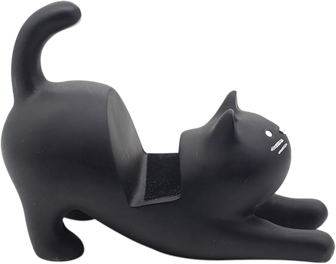 Stretching Black Cat