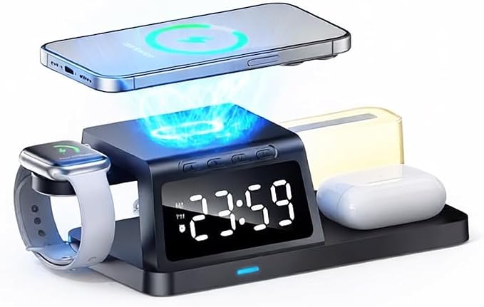 Wireless Charger Alarm Clock Ht309 Black