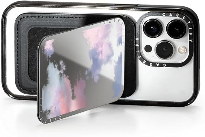 CASETiFY Snappy Card Holder Stand Compatible with Magsafe - Clouds - Silver Mirror