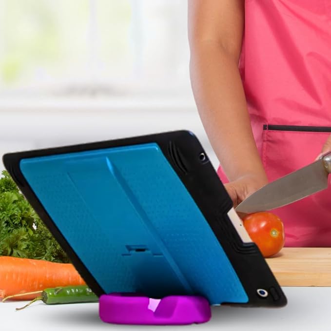 GoDonut Plus+ - Smartphone and Tablet Stand - Compatible with Lager Cases with Charging Port Access - for use at Work at Home Travel and on-the-go (Teal)