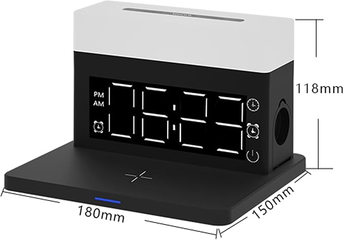 Multifunctional Alarm Clock Black