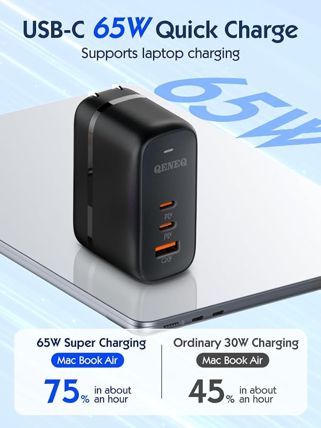 65W&3plug&3cable&cord