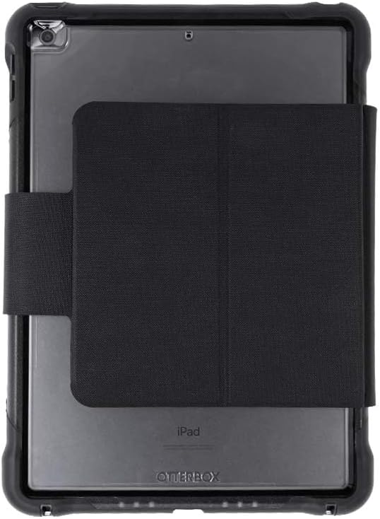 OtterBox UnlimitEd SERIES Case with Keyboard Folio + Screen Protector for iPad 7th 8th &amp 9th Gen (10.2 Display - 2019 2020 &amp 2021 version) - Non-retail/Ships in Polybag - Clear/Black