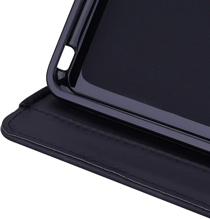 YEMENGHUA Heavy Duty Protection Compatible with Samsung Galaxy Tab A 8.0 T387 SM-T387V T387T T387A Slim Lightweight Embossed PU Leather Flip Holder Tablet PC Case Card Slot Tablet Case(Black)