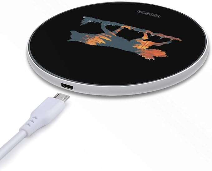 Wolf Nature Forests Wireless Charger Anti-Slip Wireless Charging Pad Slim Charger Mat for Men Women